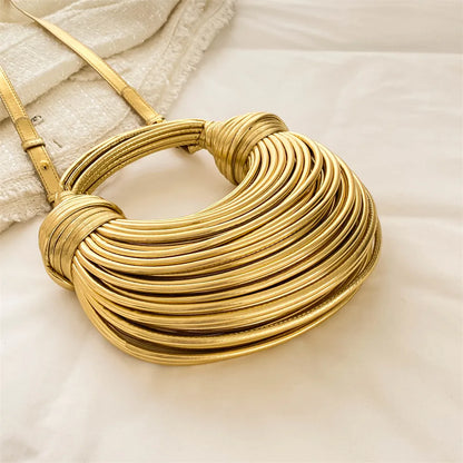 Golden Noodle Elegance Handbag