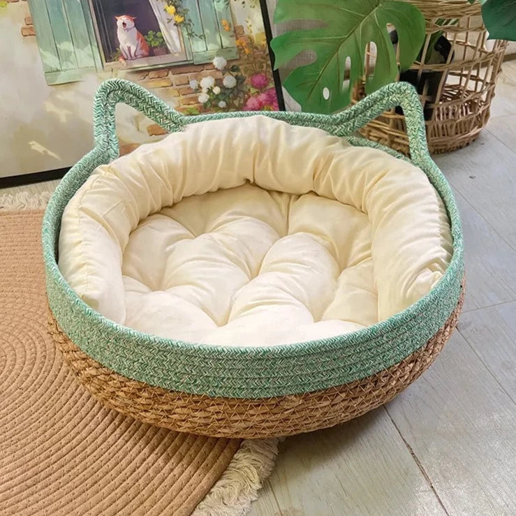 Cat Bed Woven Removable